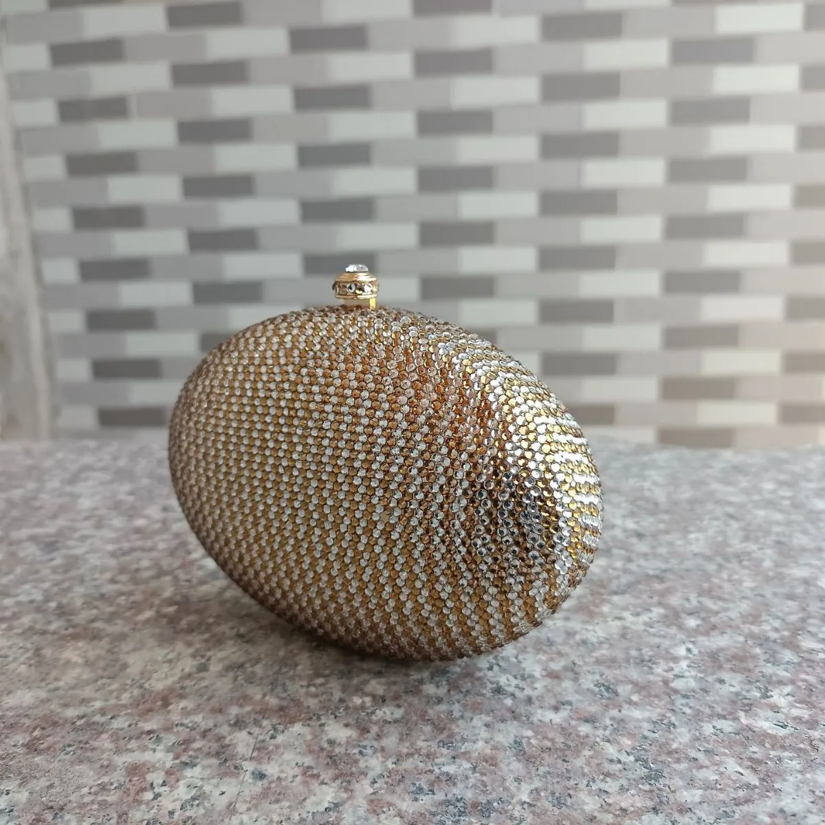 Banquet Mini metal flat bottom Dinner bag Small full drill sticker drill clutch