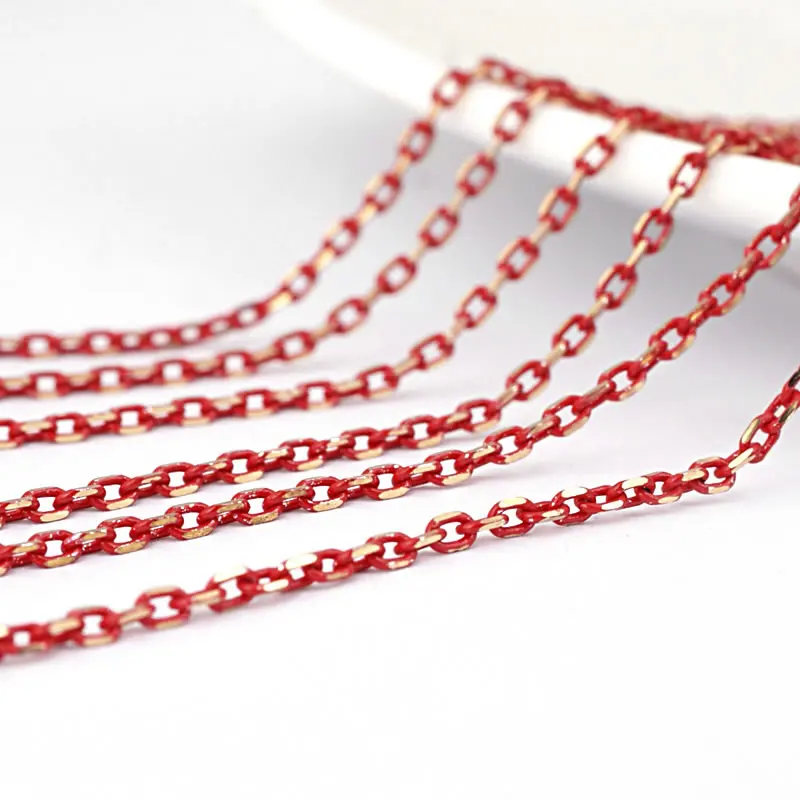 5 Meters Electrophoresis Colorful Copper 1.5MM O Shape Necklace Chain Diy Accessories Jewellery Making Rosediy official-website