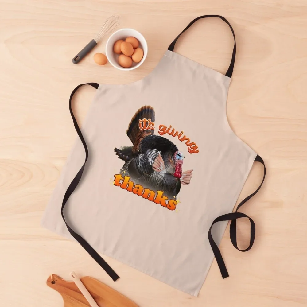 

It's giving thanks - yassified Thanksgiving turkey Apron Cute Kitchen Useful Things For Kitchen Men gift Apron