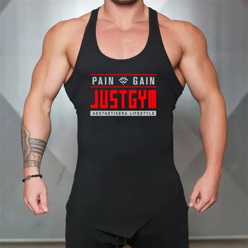 Gym Bodybuilding Fitness Muscle Tank Tops Summer Cotton Breathable Training T-Shirts Mens Casual Hip Hop Sport Sleeveless Vests