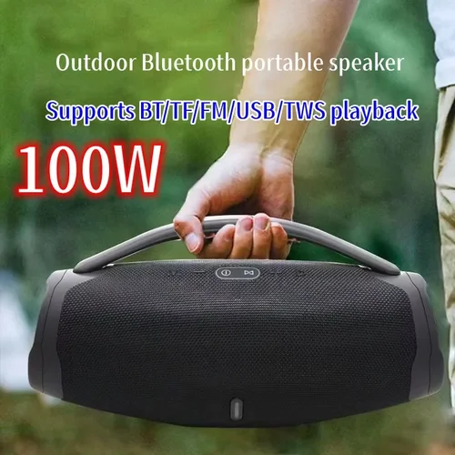 Altavoz portátil impermeable con Bluetooth de alta potencia, 100W, luz colorida RGB, Subwoofer Inalámbrico, estéreo envolvente, boombox