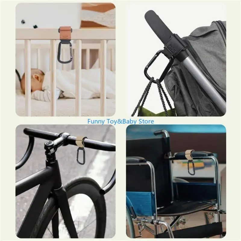 خطاف لعربة الأطفال قابل للتعديل، شماعات للحقائب مضادة للانزلاق، سهلة التركيب، خطافات عربة الأطفال C90B #2