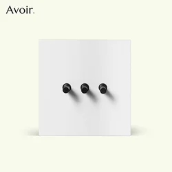 Avoir Wall Toggle Switch Black Lever Power Socket With USB Type-C Charging Port White EU French UK Outlet Stainless Steel Panel