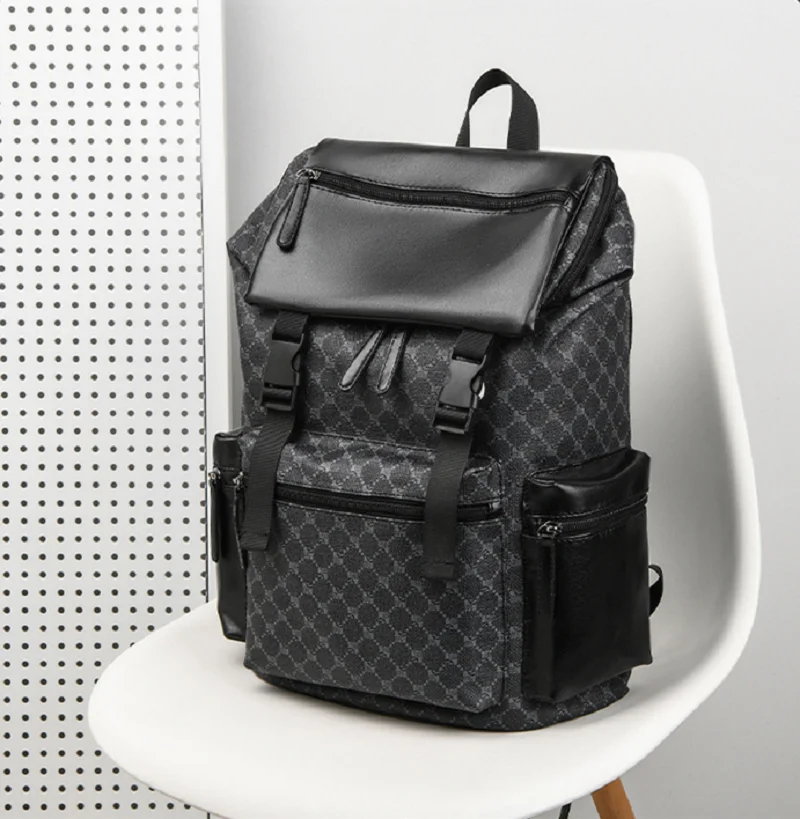 

2025 корейские новые мужские и женские роскошные модные кожаные дорожные рюкзаки высокого качества, сумки на плечо большой вместимости, школьная сумка