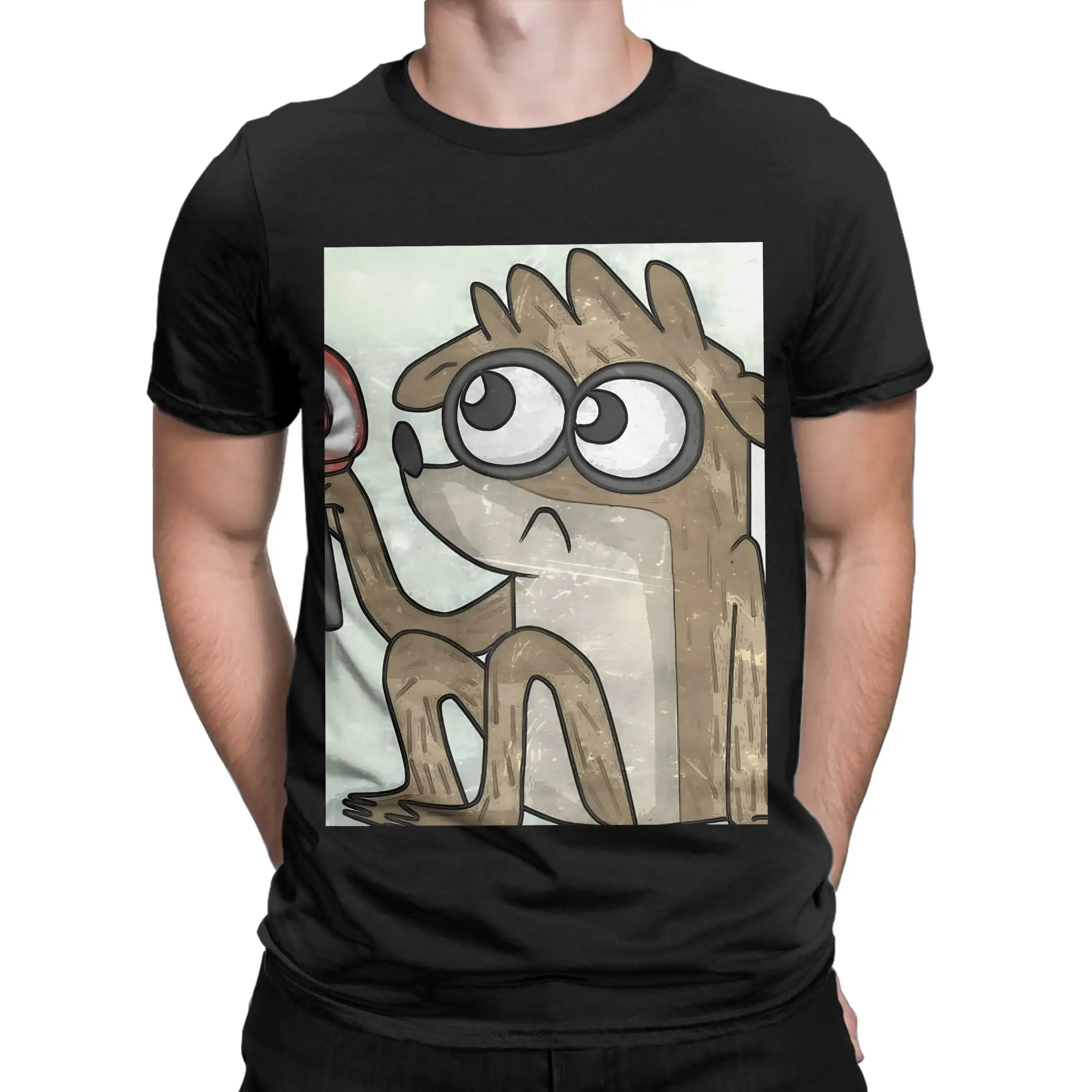 Rigby rRegular Show Novelty Graphic 100% Cotton T-Shirt rRegular Show Tees Tops For Men