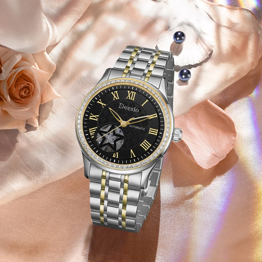 Deesio N95 Automatic Movement Mechanical Watch Women Luxury Top Band Waterproof High Quality Wristwatches Ladies Timepiece Gifts