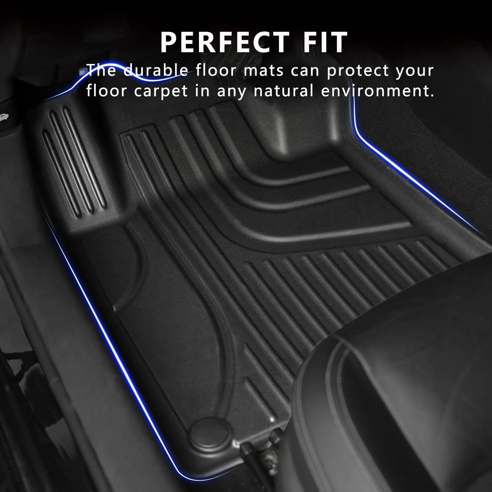 سجادات أرضية للسيارات لنيسان ألتيما 2019-2025، سجادات أرضية سيارة شديدة التحمل TPE لجميع الأحوال الجوية، سجادات سيارة مضادة للانزلاق، أسود