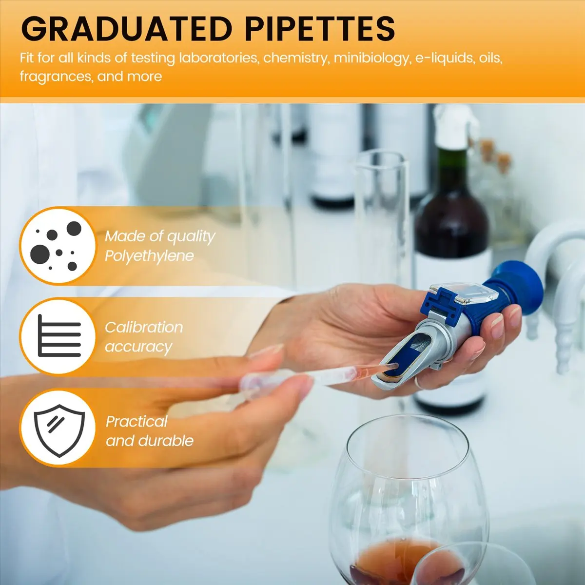 【~ New A20Z】100PCS Graduated Pipettes Dropper Polyethylene (0.5ml)
