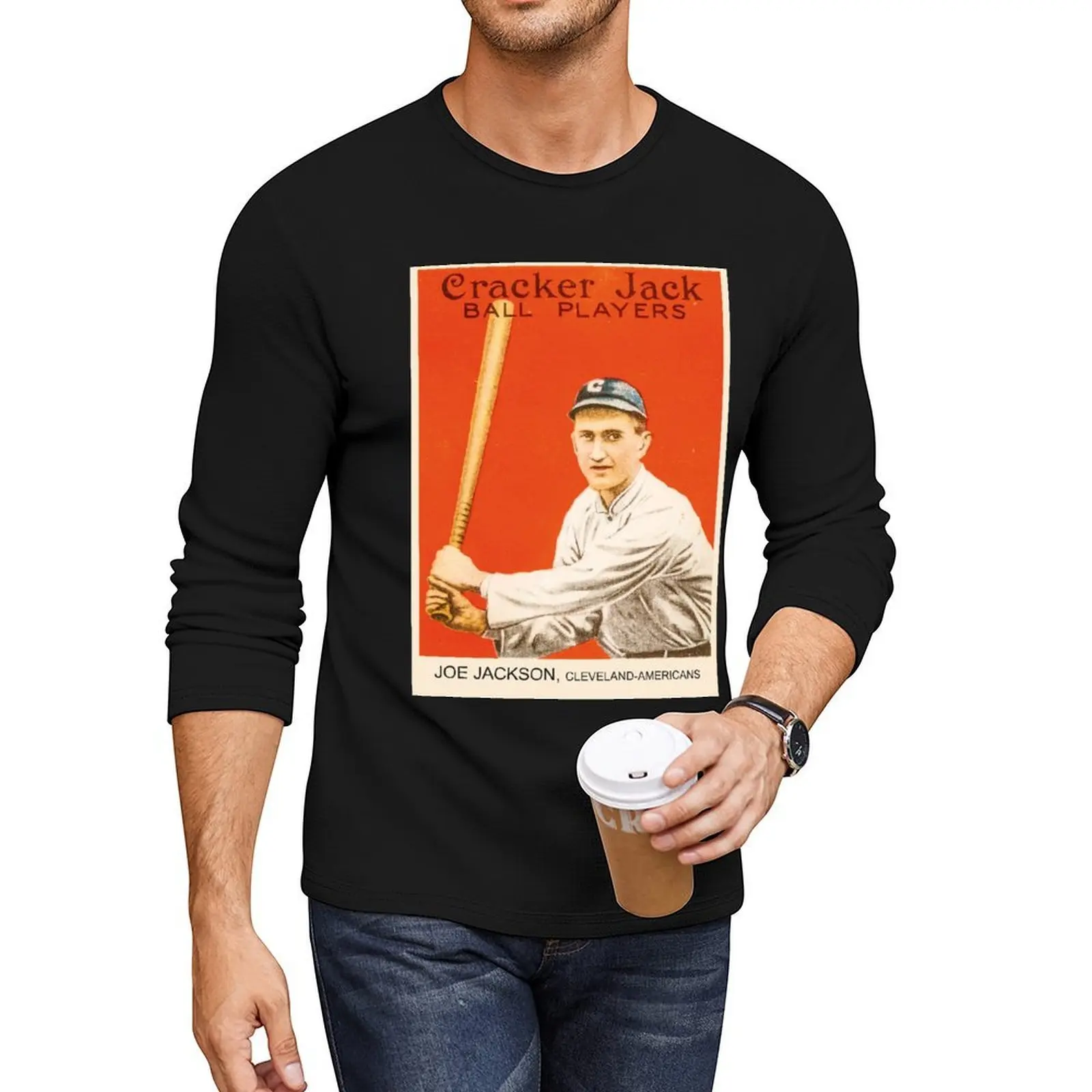 

Shoeless Joe Jackson Long T-Shirt custom t shirts korean fashion quick drying t-shirt sweat shirts mens graphic t-shirts hip hop