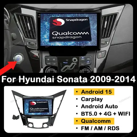현대 쏘나타 6 YF I40 I45 2009-2014용 안드로이드 15 카 라디오 QLED 4G LTE 5G WIFI 블루투스 GPS 네비게이션 멀티미디어 스테레오 비디오 플레이어