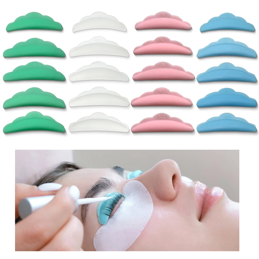 10/20Pcs Reusable Eyelash Lifting Kit Silicone lamination Pad Eyelash Perm Rods 3D Eyelashes Extension Curler Pad Makeup Tool