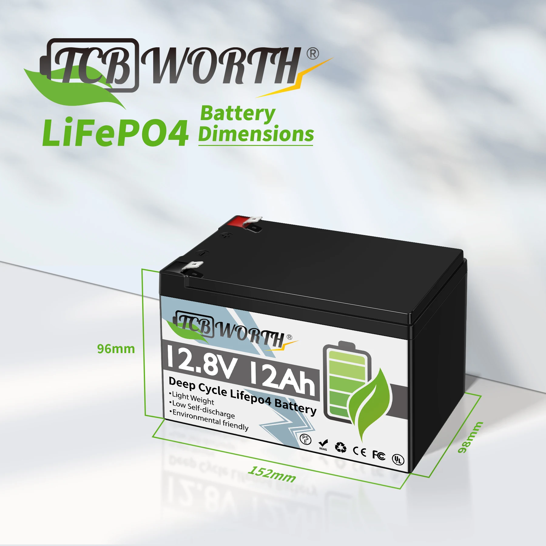 12V 12Ah 10Ah 6Ah LiFePo4 Batterij Lithium-ijzerfosfaat Batterijen Ingebouwde BMS voor Kid Scooters Boot Motorfiets