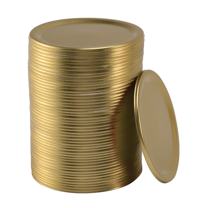 

Mouth Canning Lids,70Mm Jar Canning Lids,Reusable Leak Proof Split-Type Gold Lids With Silicone Seals Rings