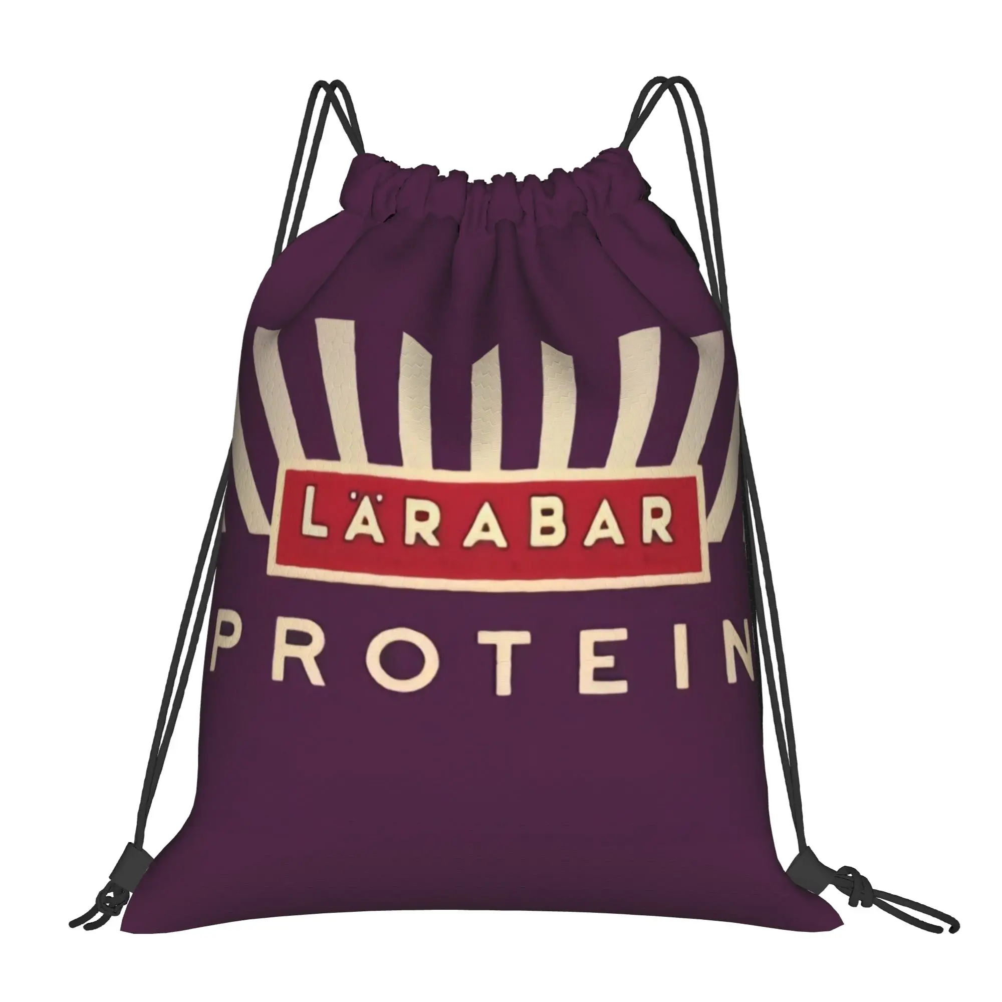 LÄRABARR PROTEIN Purple Sunburst Portable Travel Riding Gym Drawstring Storage Sporty Backpacks