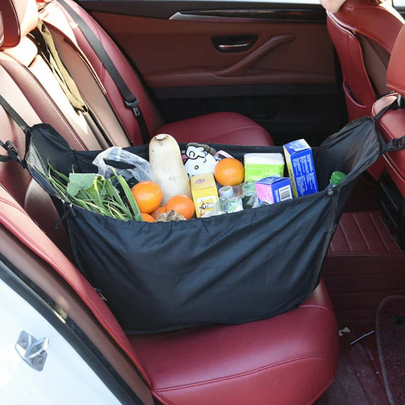 Stowing Tidying High Capacity Multifunction Car Rear Storage Bag Shopping Basket Car Accessories Interior Seat Back Bag Organize