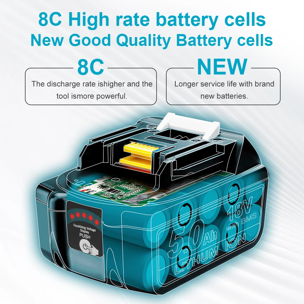 Camason 5Ah Battery For Makita 18V Power Tools Replacement Accessories 18 v Li-ion Rechargeable batteries Pack New With BMS