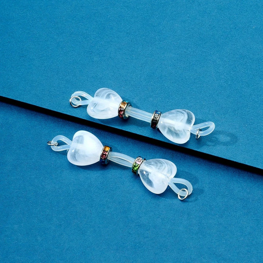 1Pair Fake Nipple Rings Adjustable Nipple Silicone Nooses 8mm Heart Beads Fake Nipple Jewelry Faux Nipple Piercing - view 6