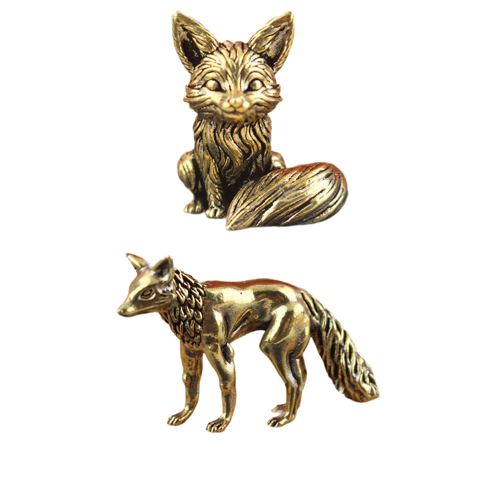 Fox Figurine for Office Decor Miniature Animal Sculpture for Tea Lovers