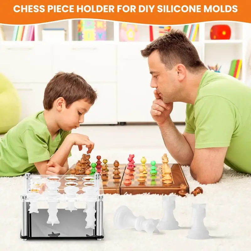 Acrylic Holder For Chess Molds Silicone Dies Accessories Silicone Molds Acrylic Brackets With 4 Legs For Casting Chess