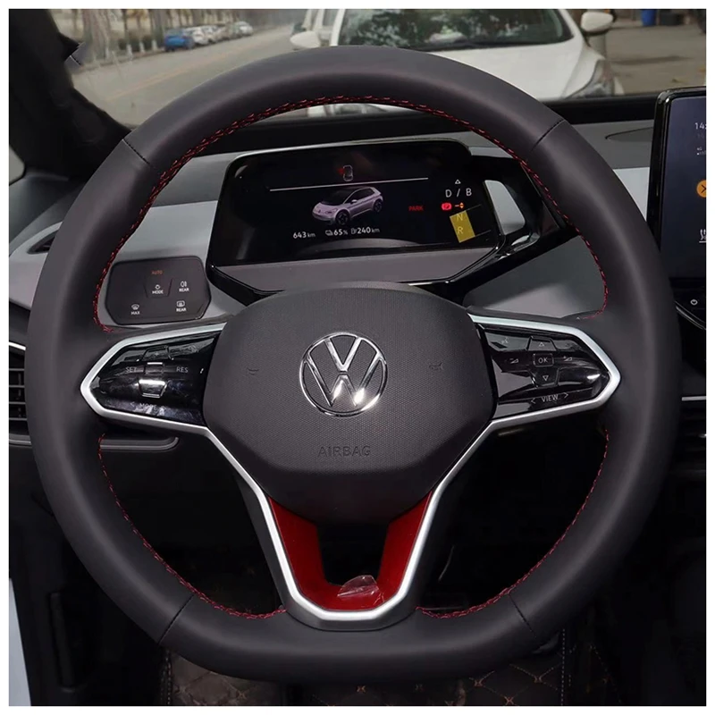 Car Steering Wheel Cover Braid Artificial Leather For Volkswagen VW Atlas Golf 8 Mk8 Jetta Passat B9 Tiguan Sharan Auto Interior