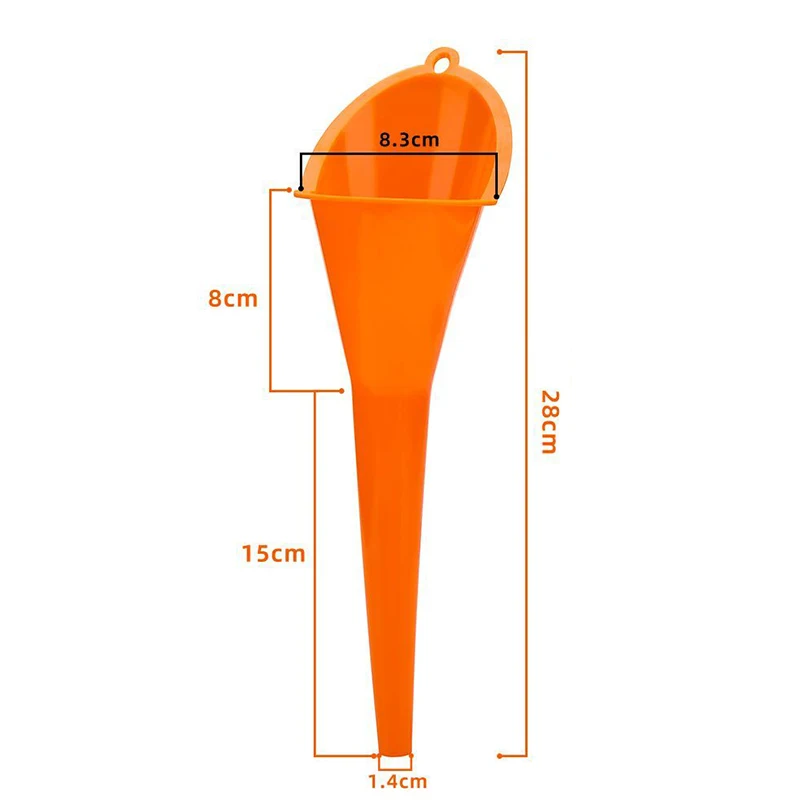 1Pcs Motorcycle Orange Extension Nozzle Plastic Oil Funnel