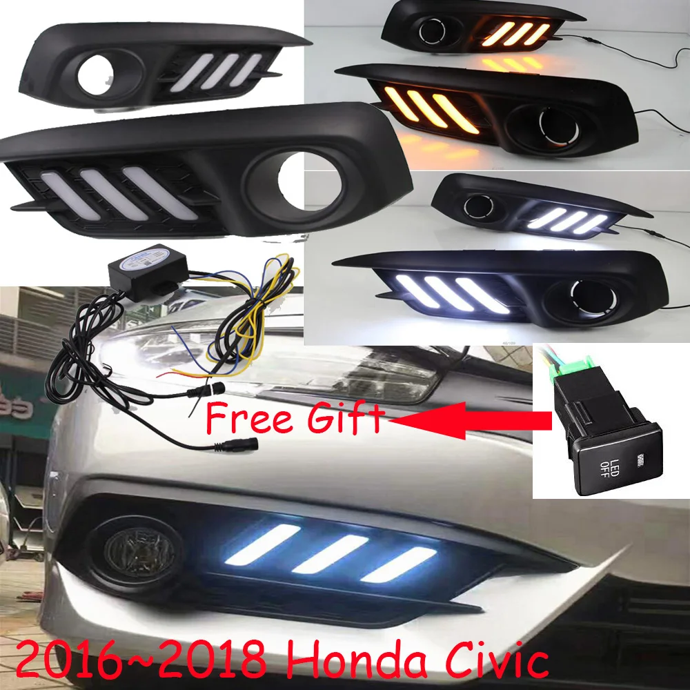 

Car Bumper headlight sedan car for Civic daytime light 2016~2018y car accessories,LED DRL front light for Civic fog light