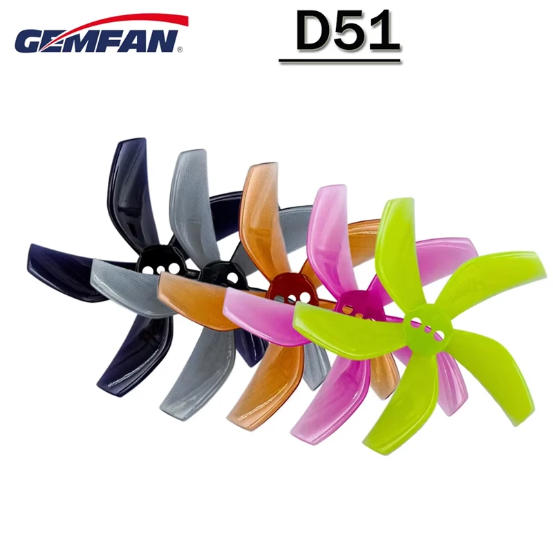 8PCS/4Pairs GEMFAN D51 2020 2x2x5 2inch 50.3mm 5-Blade PC Propeller 1.5mm for RC FPV Racing Freestyle Tinywhoop BETA85X Drone