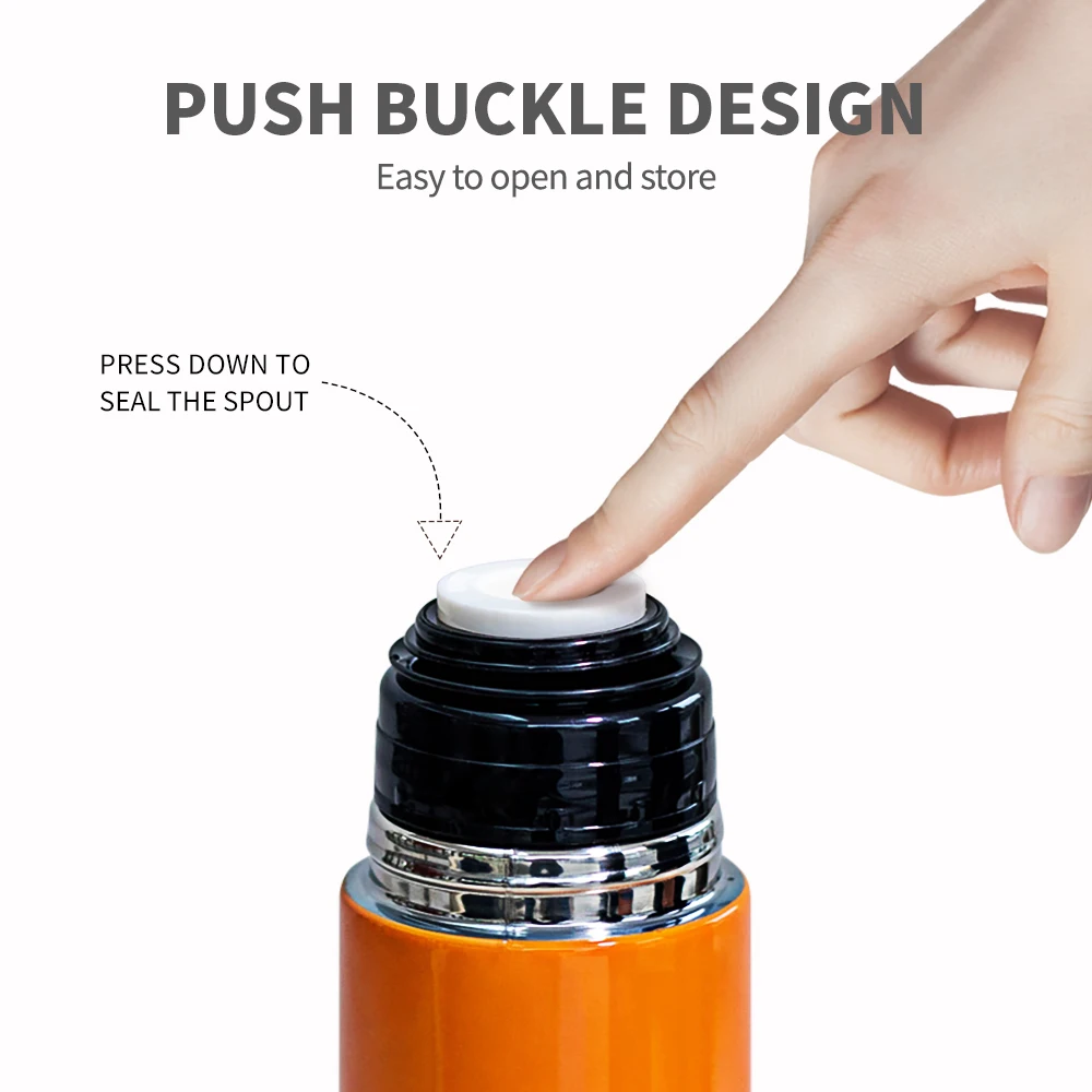 PLAYADITO Thermos for Mate with Removable Lid, Protable Stainless Steel Water Bottle