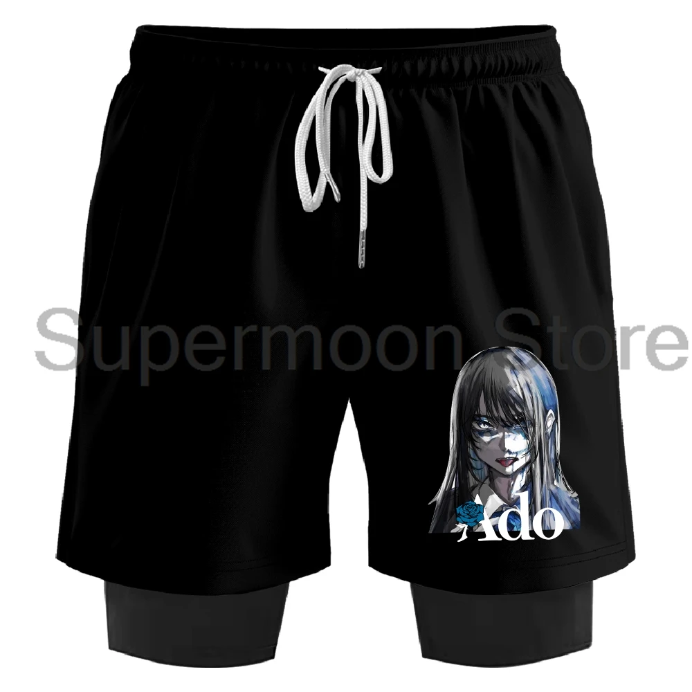 

Ado Merch, японская певица, толстовки, женские и мужские шорты для бега 2 в 1, баскетбольные штаны, Harajuku, уличная спортивная одежда