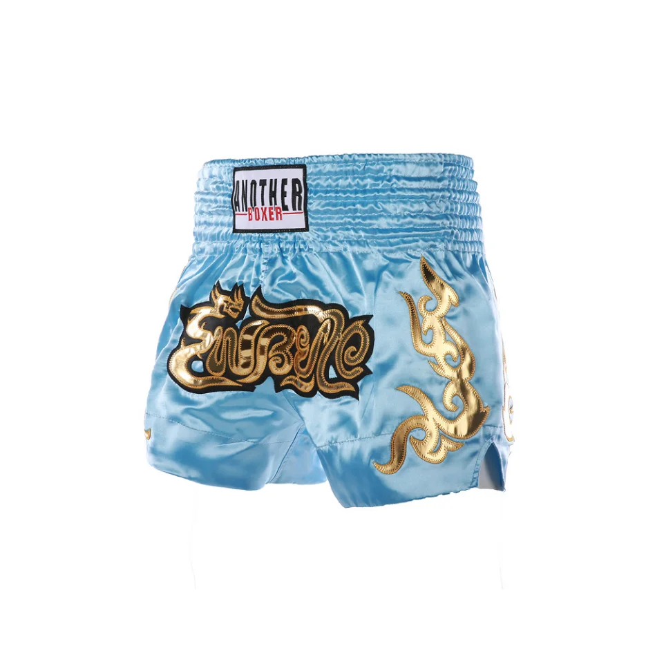 Summer Children's New Muay Thai Pants Style Solid Boxer Shorts Adult  Fighting Sanda Kick Embroider Boxing Trunks