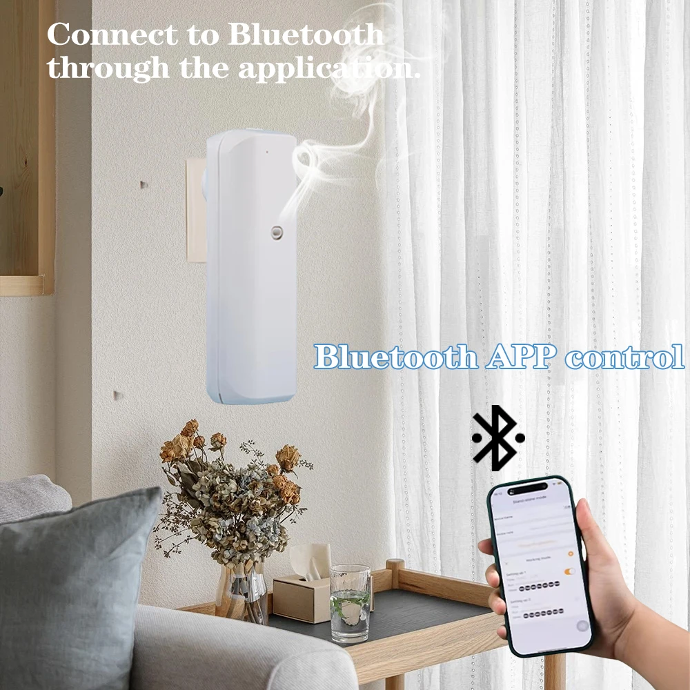 Fragrance Diffuser Coverage 300m³ Plug In Wall Waterless Essential Oil Diffuser Home Fragrance Smart Bluetooth Scent Air Machine