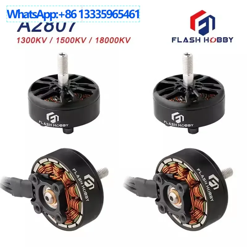

FLASH HOBBY 2807 Бесщеточный двигатель 1300 кВ 1500 кВ 1800 кВ 6S Мотор нагрузки для путешествий