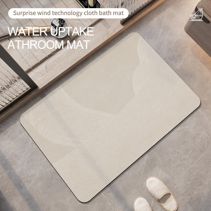Bathroom Foot Mat Bath Mats Super Absorbent Anti-slip Shower Rug Quick Drying Entrance Doormats Home Bathtub Carpet Washable