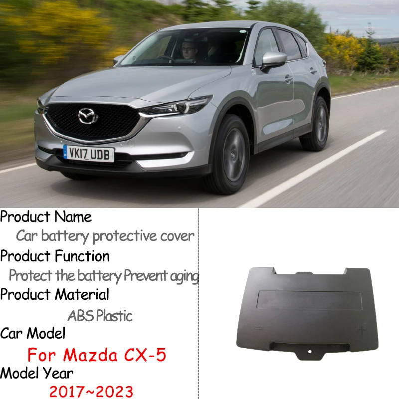 Car Battery Covers For Mazda CX 5 CX5 MK2 KF 2017 2018 2019 2020 2021 2022 2023 Battery Cover Flame Retardant Engine Accessories