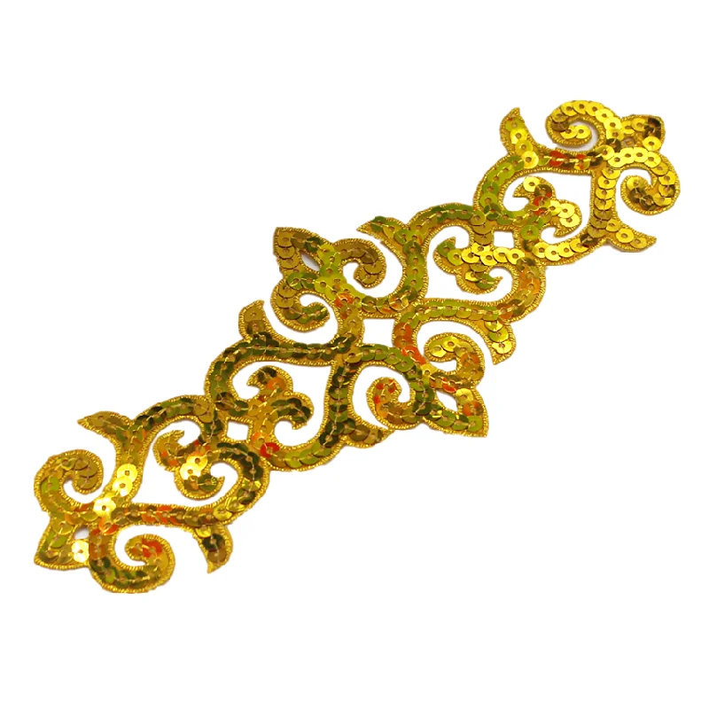 5 sztuk naprasowanych aplikacji z cekinami, haftowane naszywki, kostiumy cosplay, kwiatowe, vintage, ozdoby DIY, 21*8cm