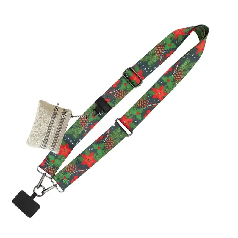 

Christmas Cell Phone Strap Adjustable Phone Lanyard Shoulder Strap With Zipper Pouch Sturdy Phone Strap Replacementwith Wallet