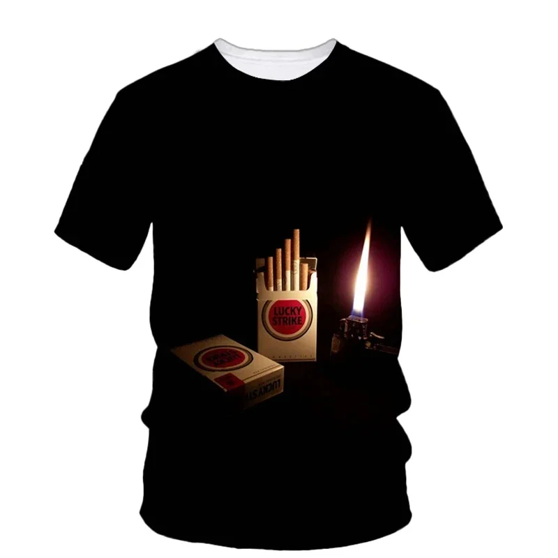 2024 التبغ ثلاثية الأبعاد مطبوعة الهيب هوب الصيف تي شيرت رجالي ملابس بأكمام قصيرة شخصية جودة تي شيرت الاتجاه يا طوق بلوزات فضفاضة