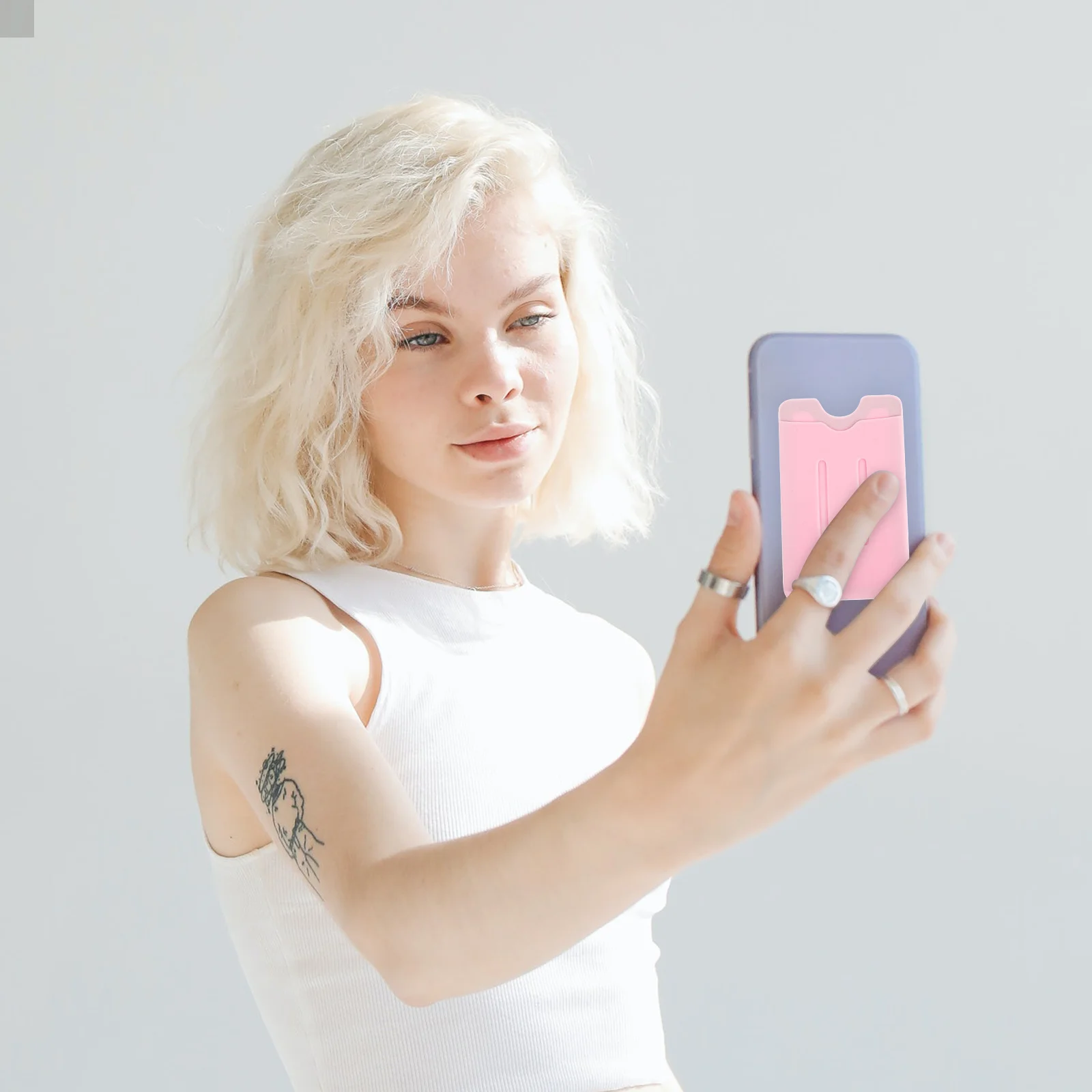 

Phone Wallet Holder for Smartphone Back Credit Cards Storage Bag Adhesive Portable Card Case Small Creative Cellphone Pouch