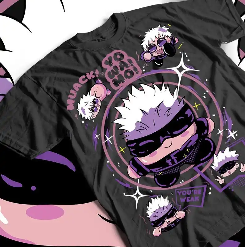 تي شيرت أنيمي فينتاج خاص للجنسين، تي شيرت كيربي G7go JJK قميص عشاق الرسوم المتحركة، تي شيرت جرافيك أنيمي، قميص مانغا
