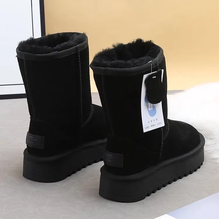 Designer Australië Schoenen Heren En Dames Ultra Mini Schapenvacht Winterlaarzen Dames Platte Schoenen Enkel Snowboots