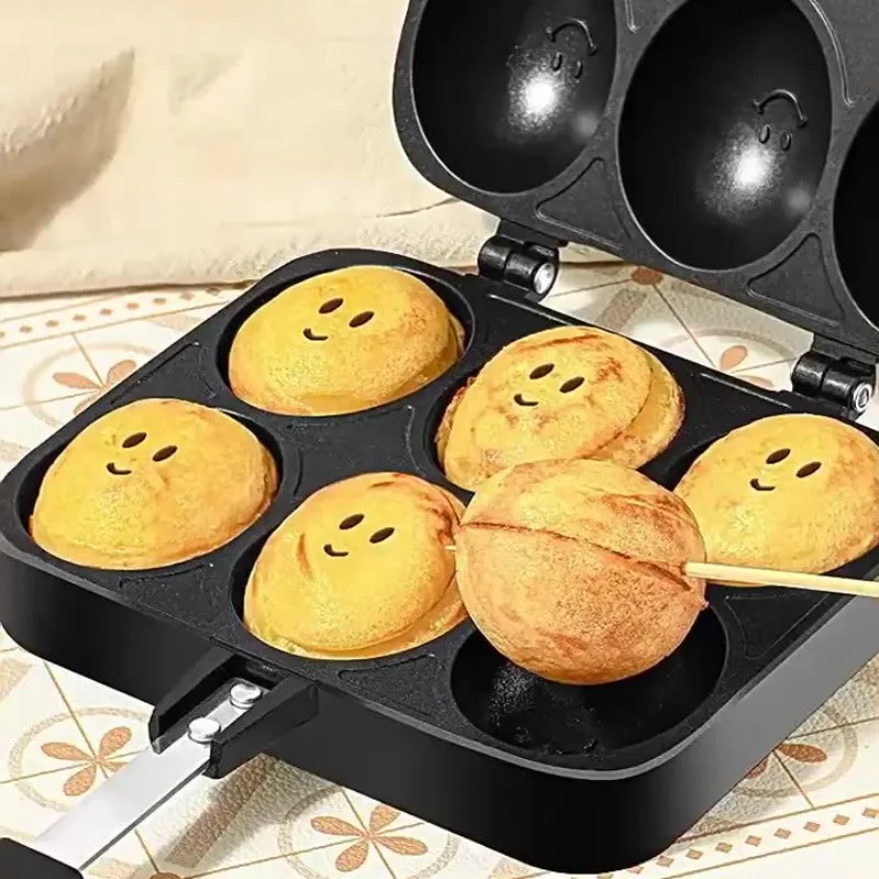 

Sparkling Smiley Face Egg Waffle Cake Mold Gas Baking Tray Household Hong Kong Style Kitchen Tool