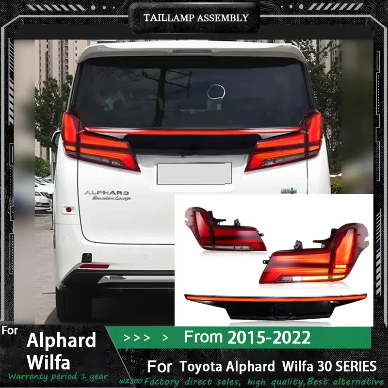 

Светодиодные задние фонари для Toyota Alphard 2015-2022: противотуманные, дневные ходовые огни, стоп-сигналы, указатели поворота. Установка Plug and Play.