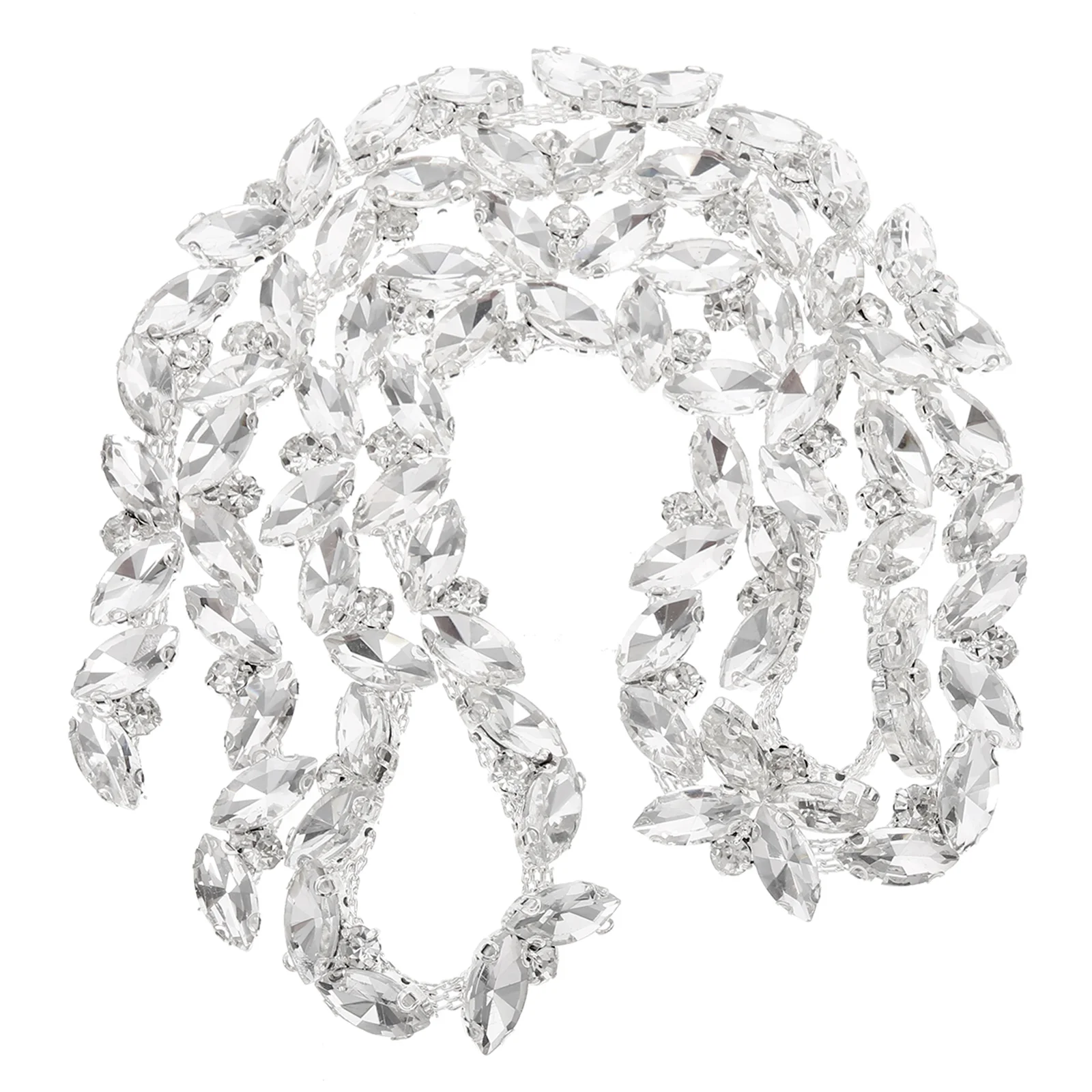 

1M White Glass Rhinestone Crystal Rhinestone Chain Chain Trim for Clothing Accessories DIY Projects Flexible Crystal Trimming
