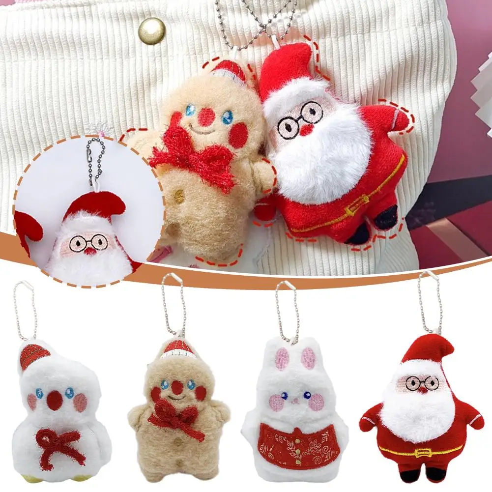 Cute Cartoon Plush Christmas Series Doll Ornaments Decoration Doll Gifts Backpack Pendants Santa Doll Plush Hanging Creativ O0L8