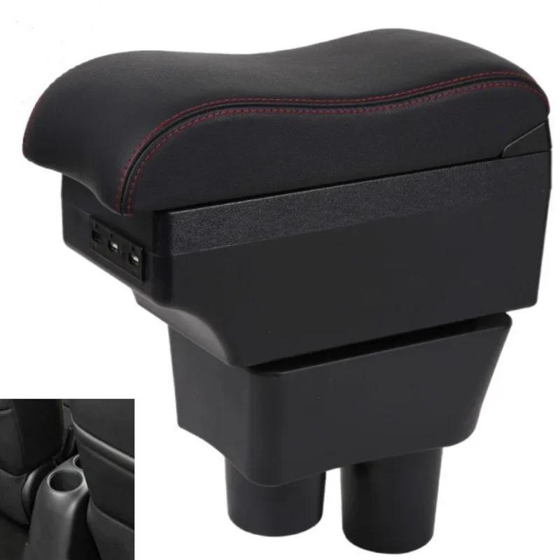 New luxury For Nissan Almera Armrest Box For Nissan Versa Rotatable Car Armrest Curved Surface leather Car Interior details