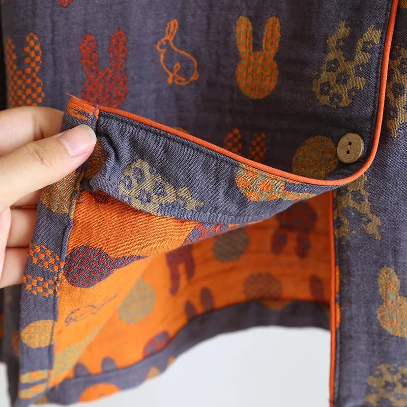 2026 Frühling und Herbst Neues Paar-Pyjama-Set 100% Baumwolle Langarmhose für Männer und Frauen Zweiteiliges Niedliches Heimoutfit – Detail 13