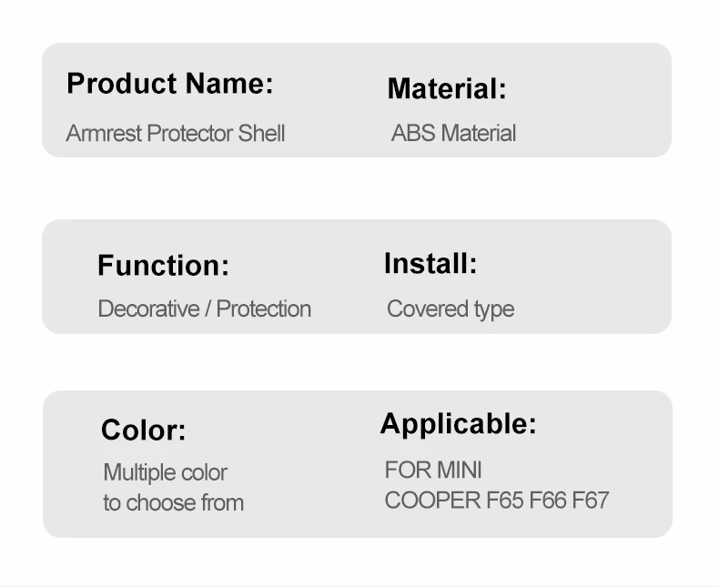 Auto-Mittelkonsolen-Organizer Armlehnenbox-Verkleidungsabdeckung für MINI COOPER S F66 F65 F67 ABS Auto-Innenzubehör – Detail 14