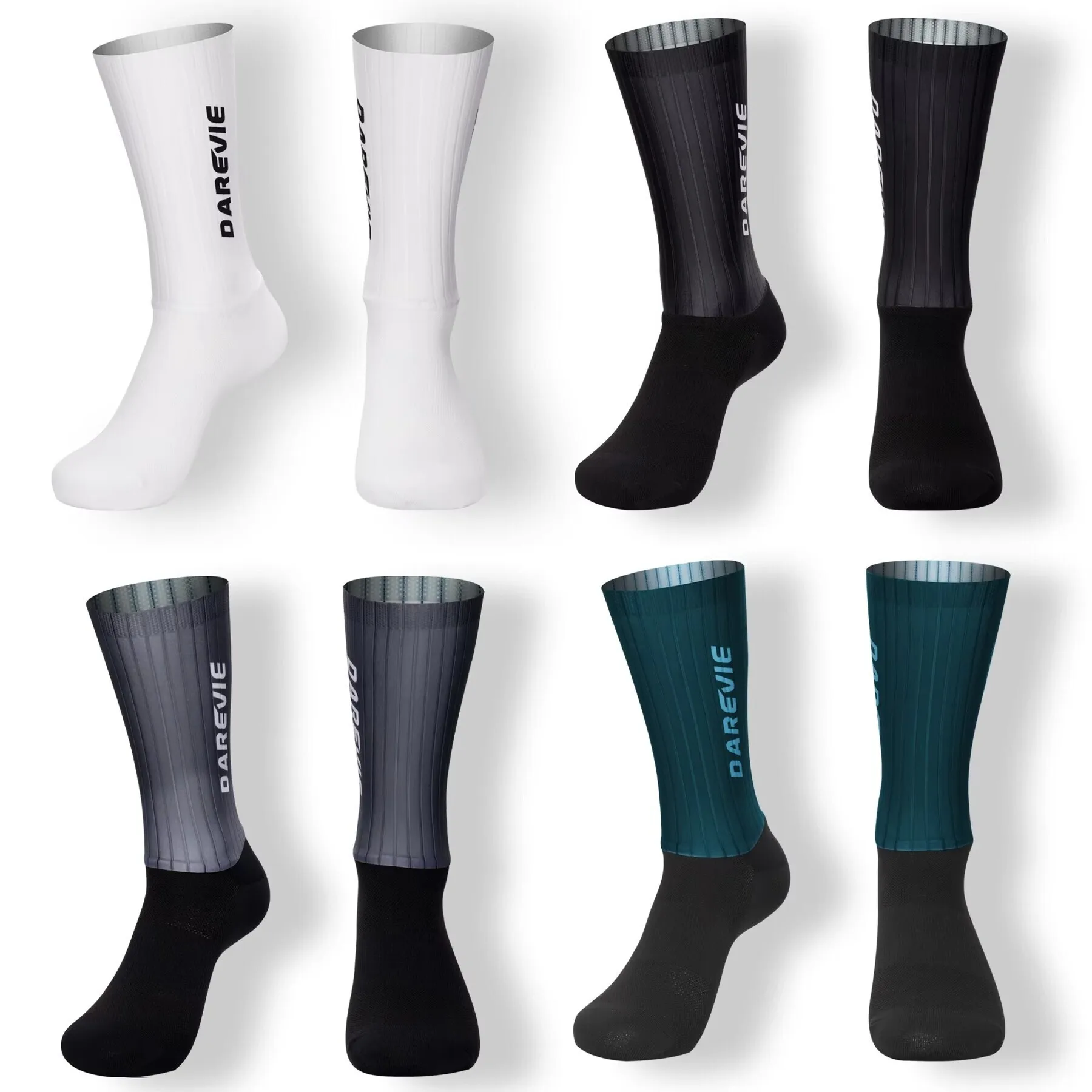 Skarpety Speed Darevie Aero High Sock Cycling Pro Sports dla mężczyzn Antypoślizgowa, oddychająca sportowa kontrola wilgoci