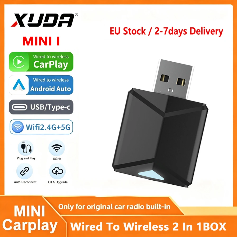 Mini Wireless CarPlay Adapter Android Auto Wireless Dongle Wifi 5.8G Auto Connect Box für iPhone Android-Handys für Volvo Benz VW