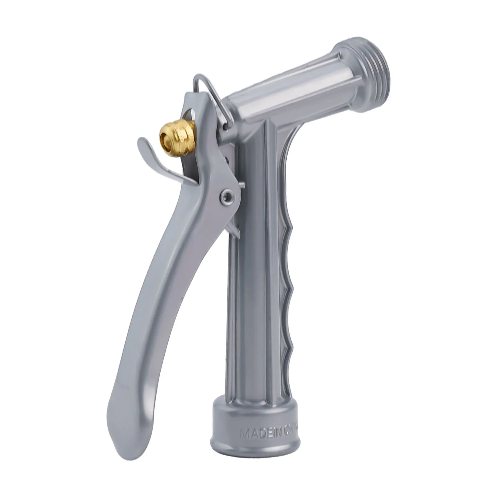 Garden Hose Nozzle with Metal Construction and Balanced Pistol Grip for Reduced Hand Fatigue During Prolonged Use